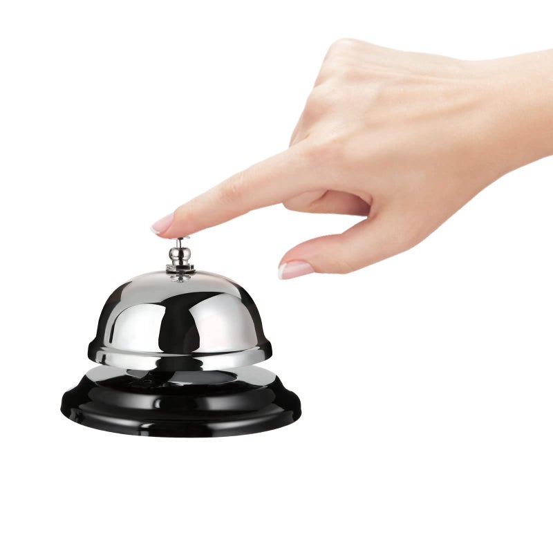 QTLCOHD 12 Pack Call Bell 3.35 Inch Diameter with Metal Anti-Rust Construction, Desk Bell, Service Bell for Hotels, Schools, Restaurants, Reception Areas, Hospitals, Warehouses (Silver) - Image 5